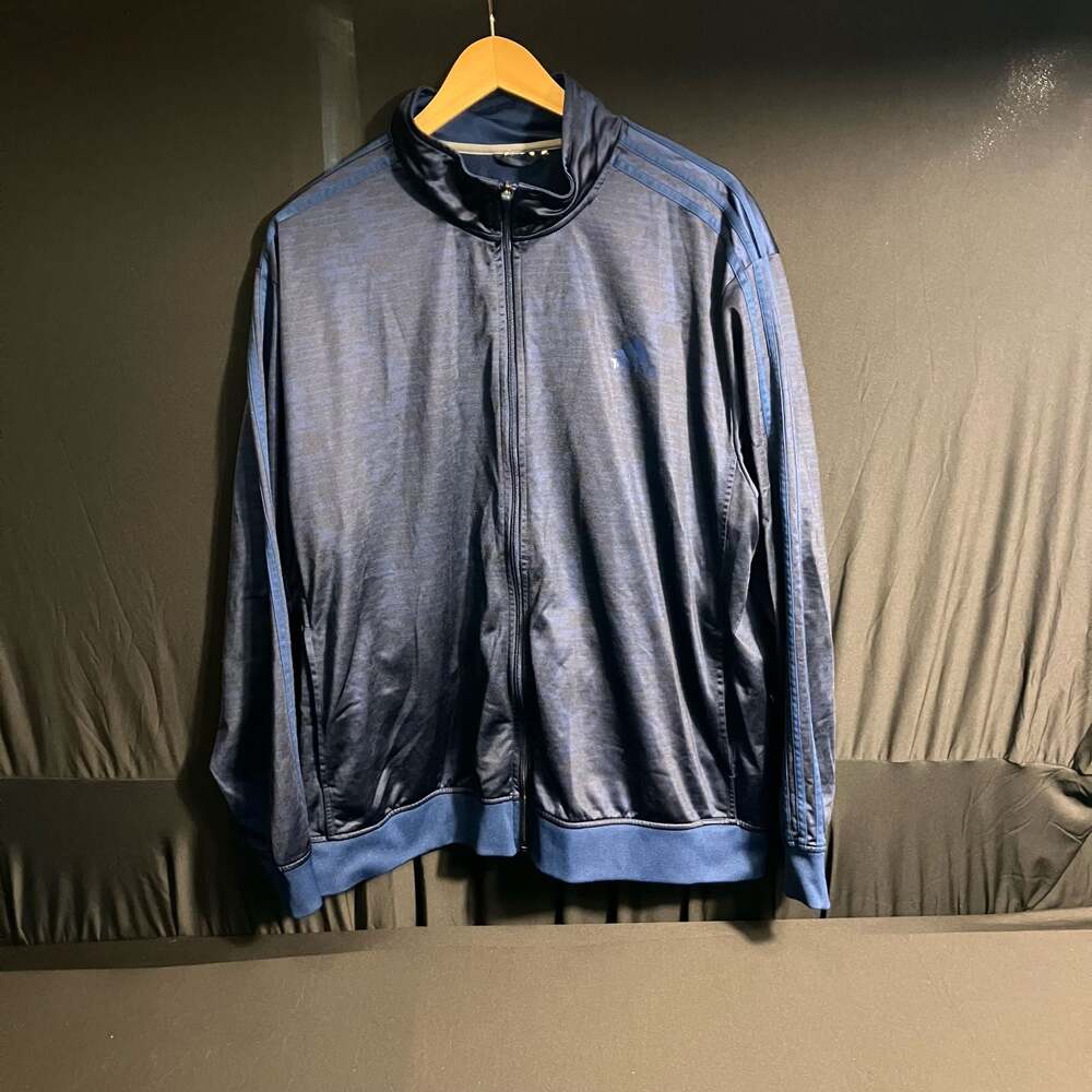 Adidas Mens Size Full Zip Track Jacket Blue Black